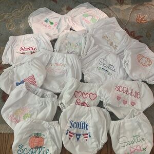 White Kids Bloomers with Colorful Embroidery- all 15
